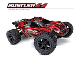Traxxas Rustler 4X4 1/10 4WD RTR Stadium Truck (With Battery & Charger) Red